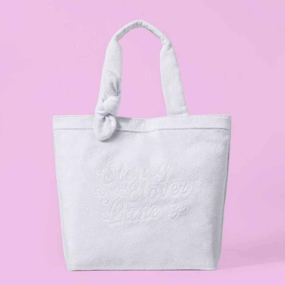 Stoney Clover x Target White Terry Cloth Tote Bag Embossed Logo Beach Bag NEW